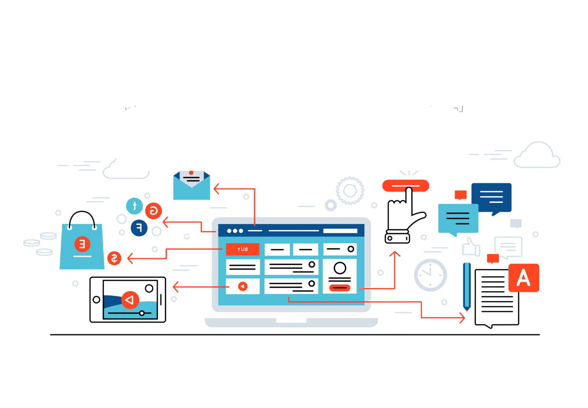 Illustration of BrandVexus core digital marketing services in India including website marketing, social media marketing, email campaigns, content marketing, and performance advertising for business growth.
